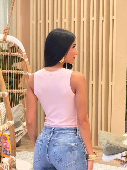 Bellie Pink Lycra Basic Top