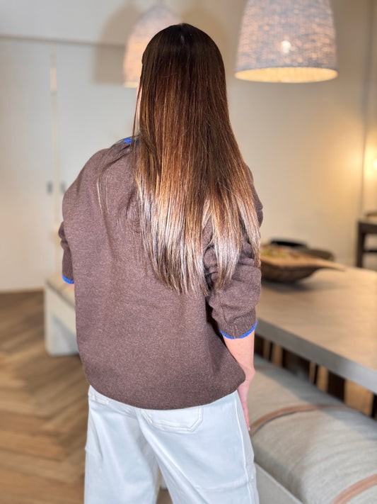 Cartoon Birds Brown Sweater Top