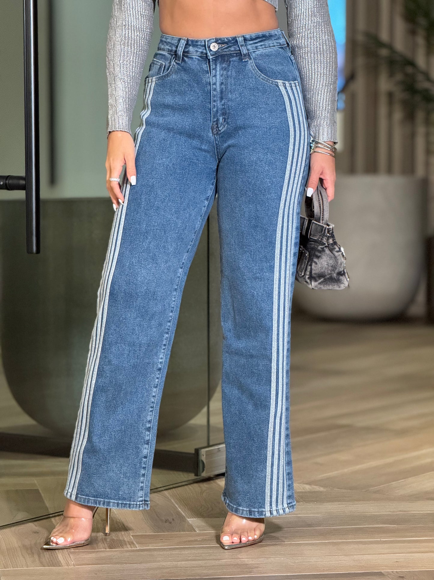 Addie Denim/Silver Lines Jeans