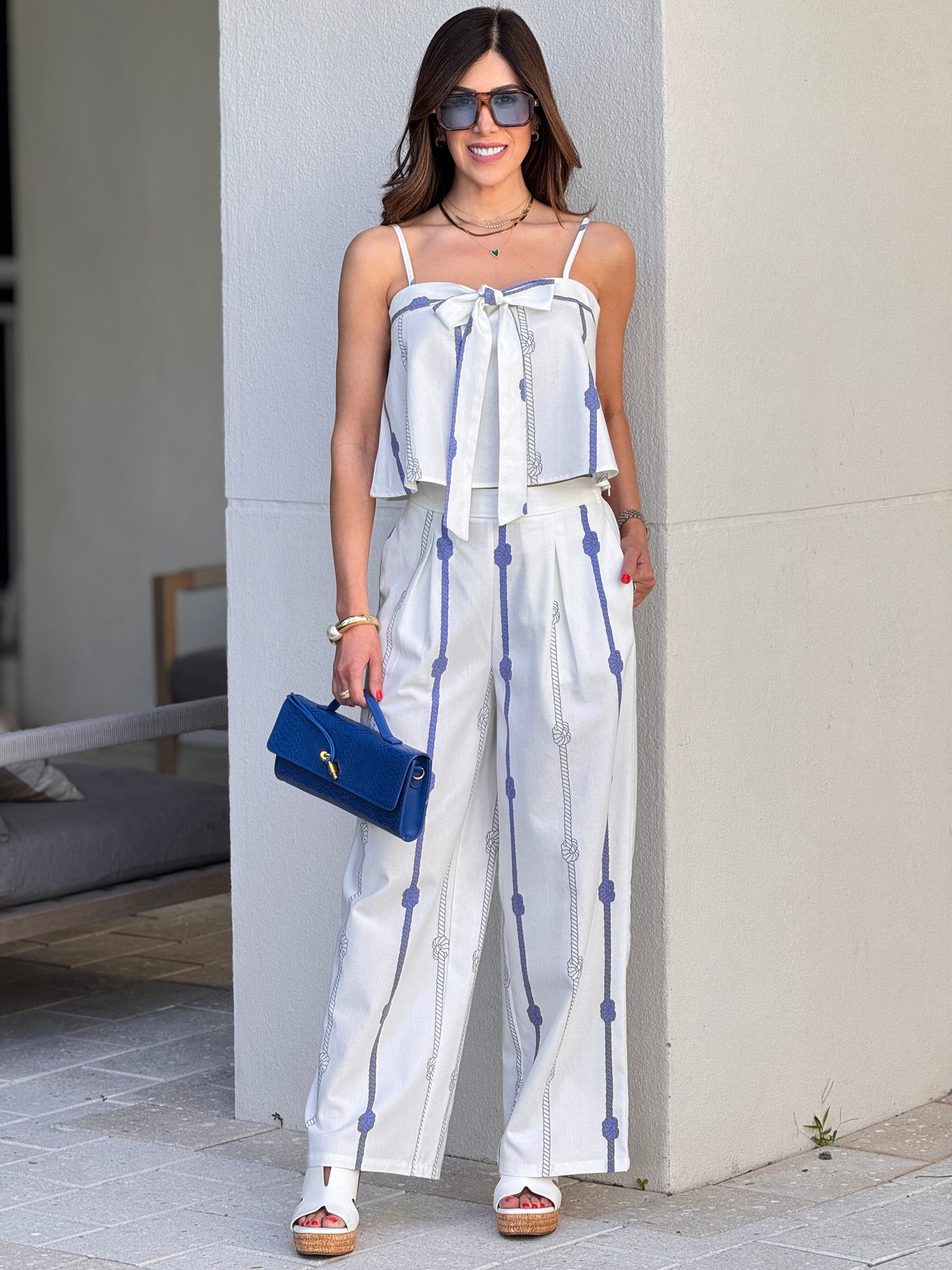 Hershey White/Blue Rope Print Set