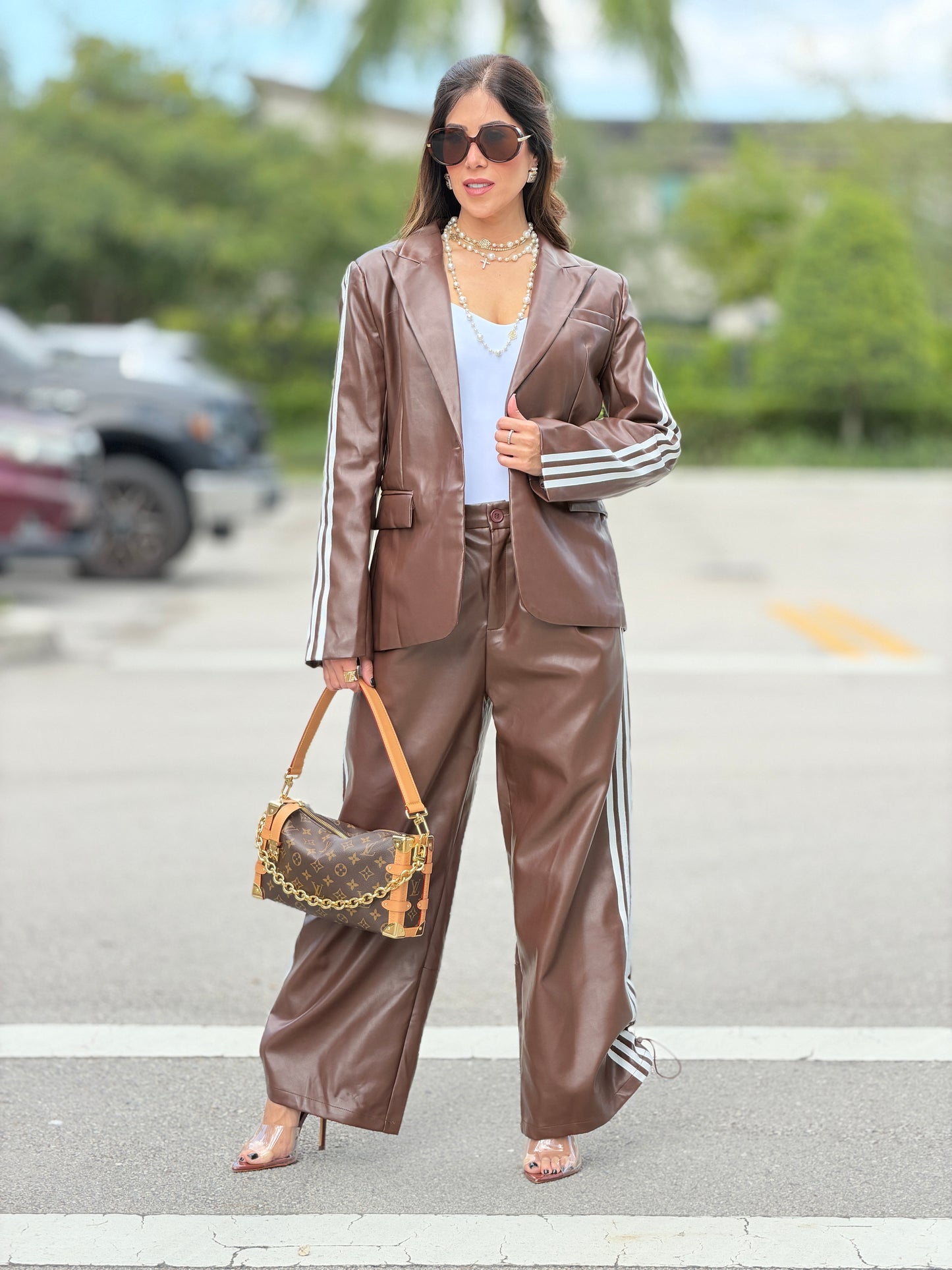 Trend Brown Leather Lines Set