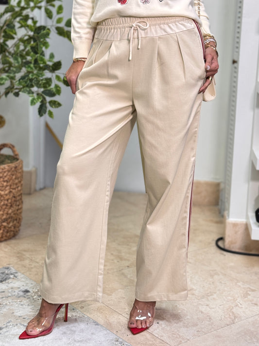 Amber Beige/Red Lines Pants