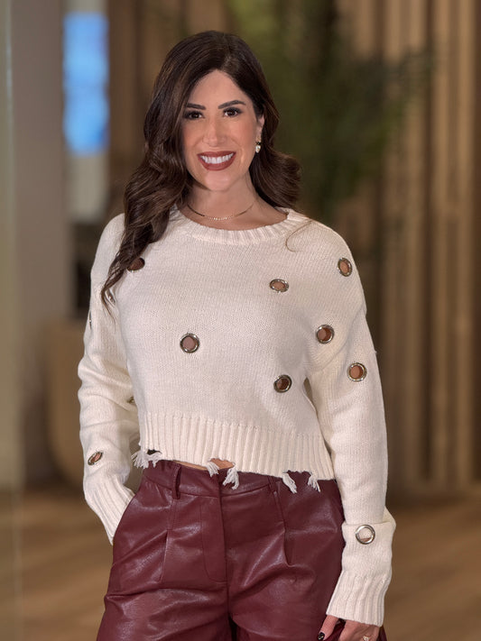 Harley Ivory Rings Sweater Top