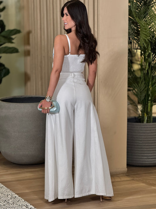 Yuzu White/Blue Cutout Top