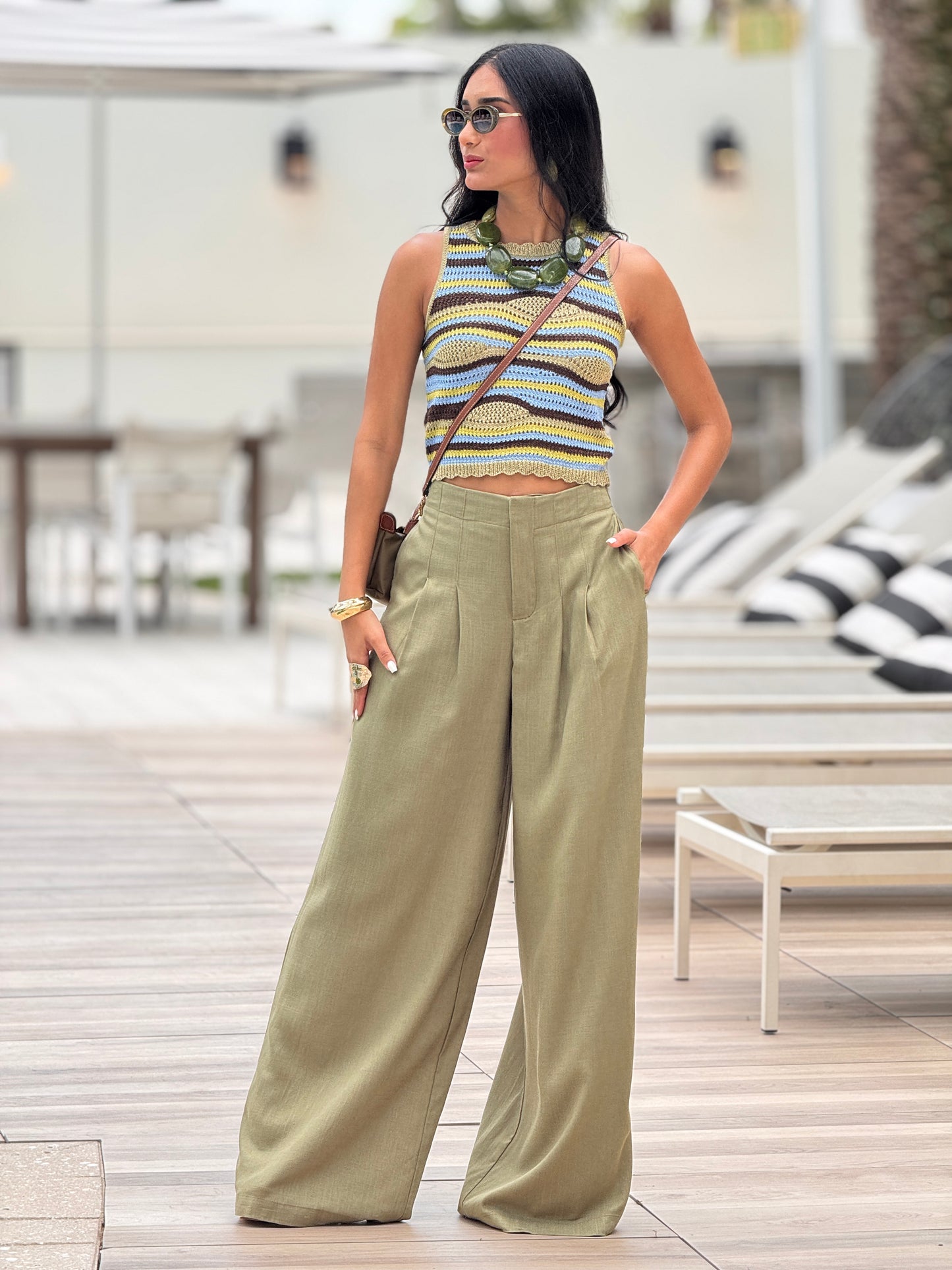 Cameo Green Linen & Knit Set