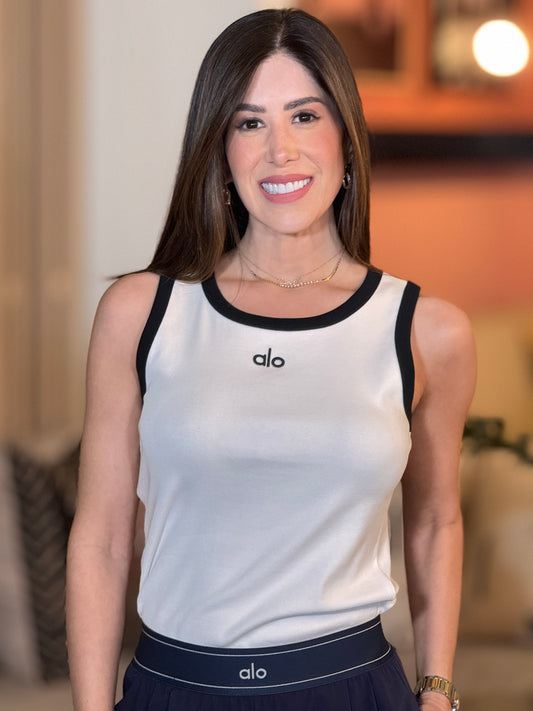 Lalo White/Black Border Tank Top