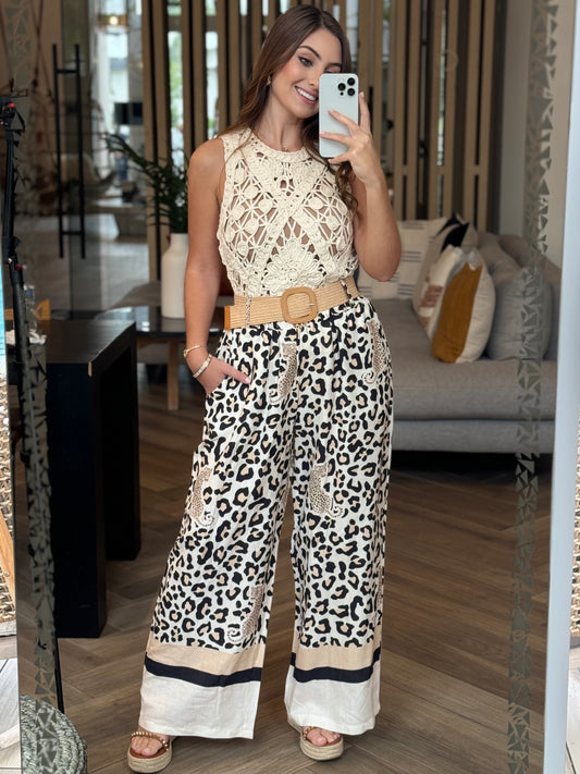 Martha Animal Print Italian Pants