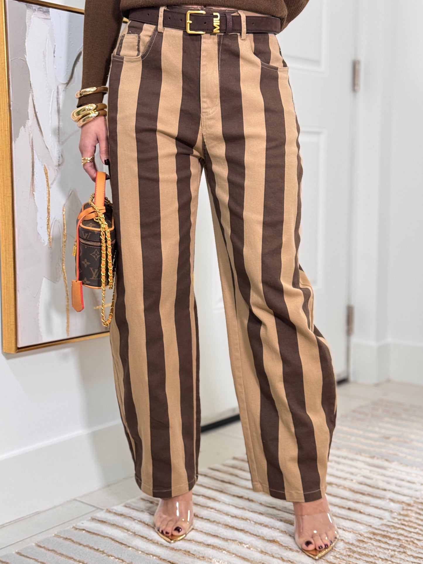 1117 Rosy Cafe Thick Lines Jeans