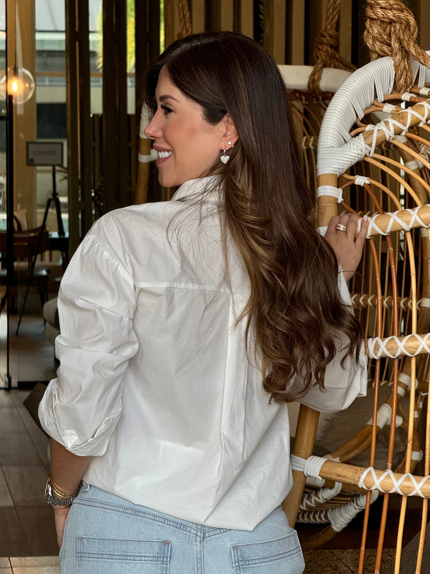 Cherry White Embroidered Shirt