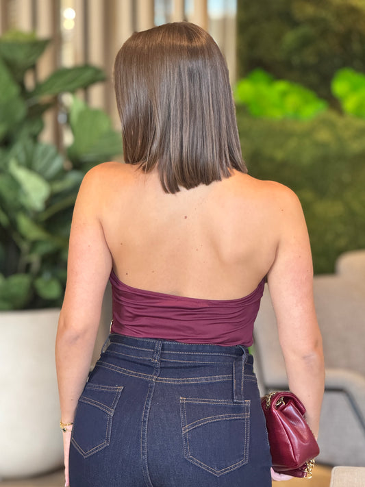 Editte Burgundy Gold Circle Top