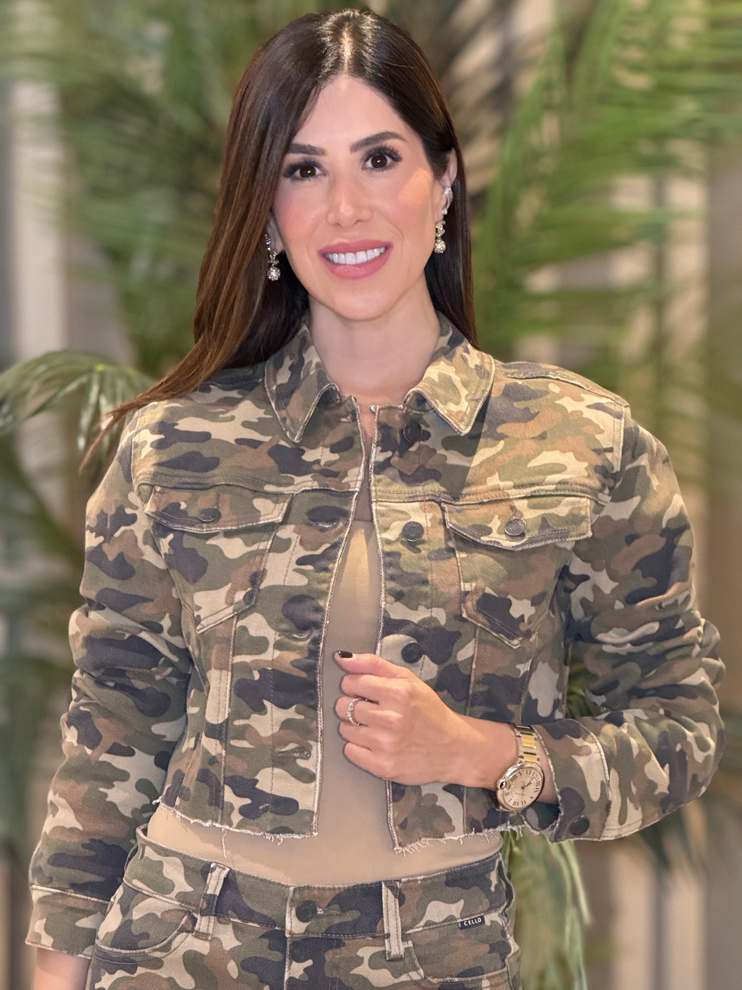 Cielito Camo Print Jacket Top