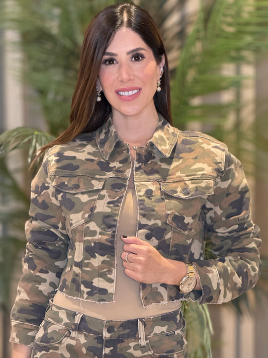 Cielito Camo Print Jacket Top