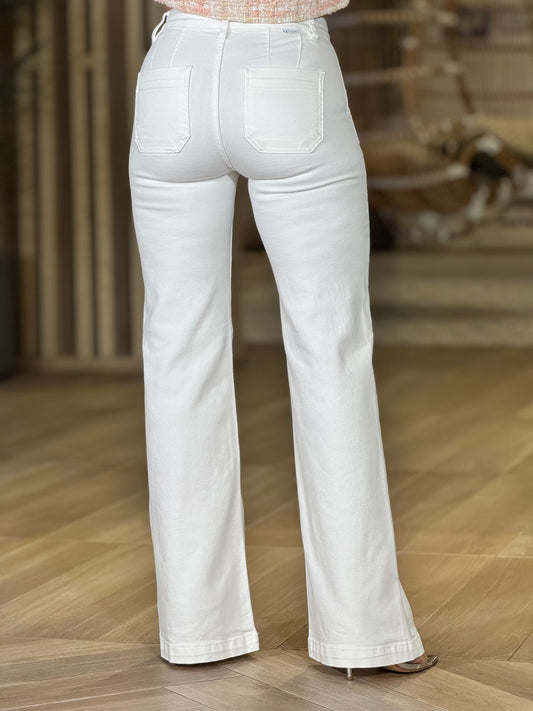 Angelica Risen White Straight Jeans