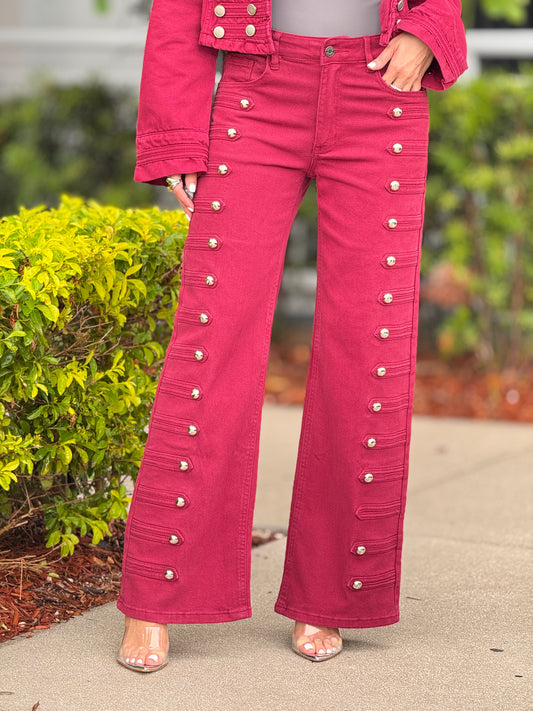 Gyna Napo Burgundy Jeans