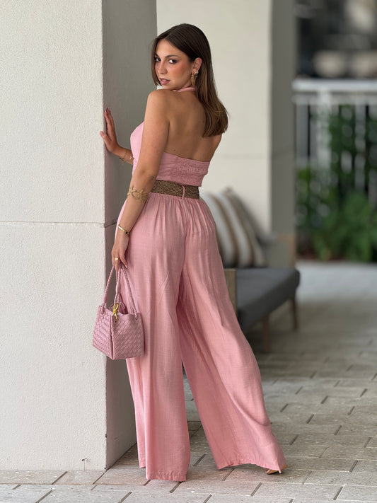 Missy Pink Belt Vest Set