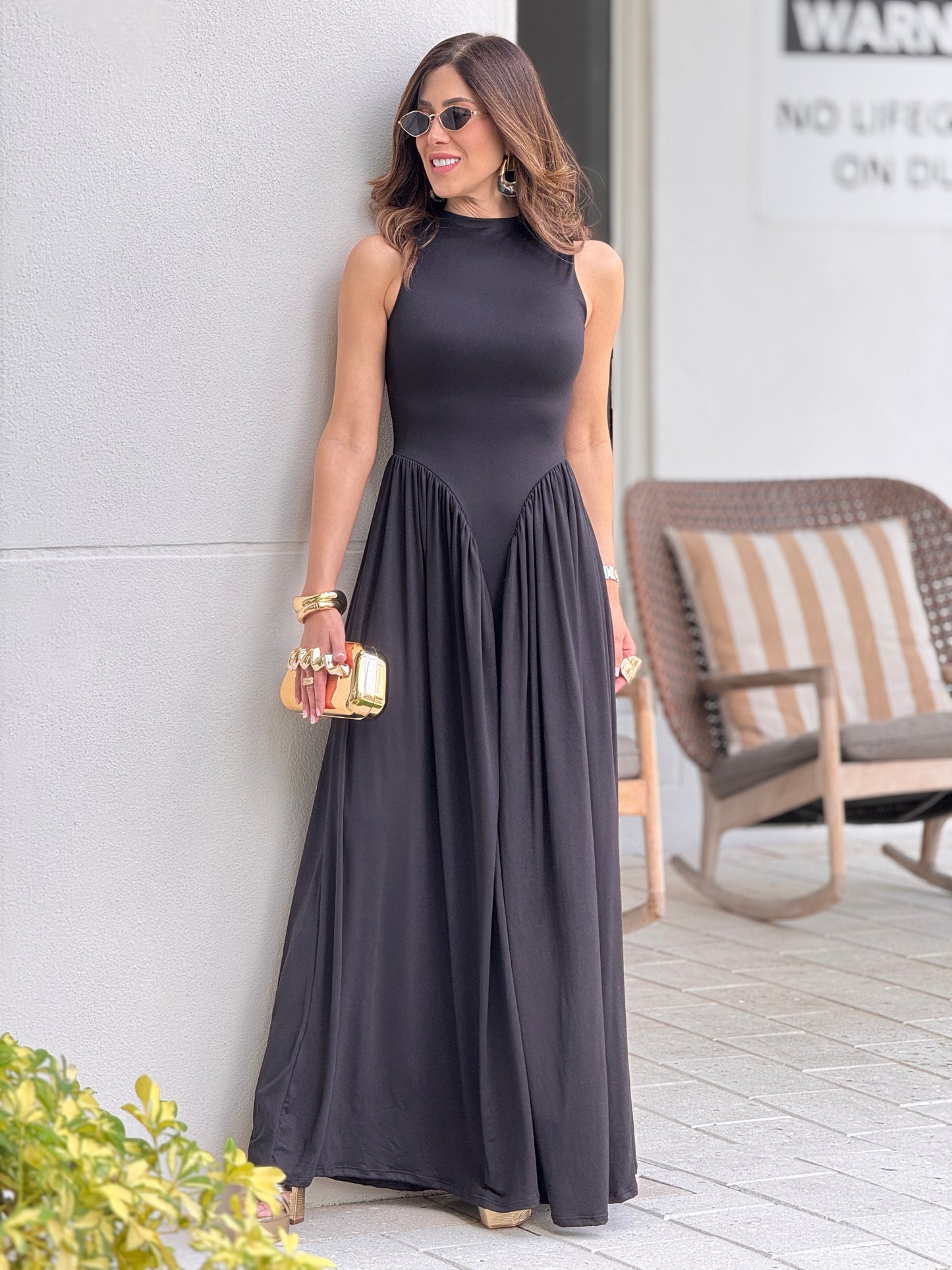 Signature Black Cotton Maxi Dress