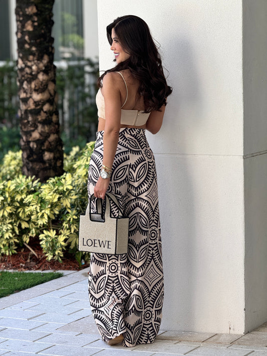 Britney Black/Beige Print Set
