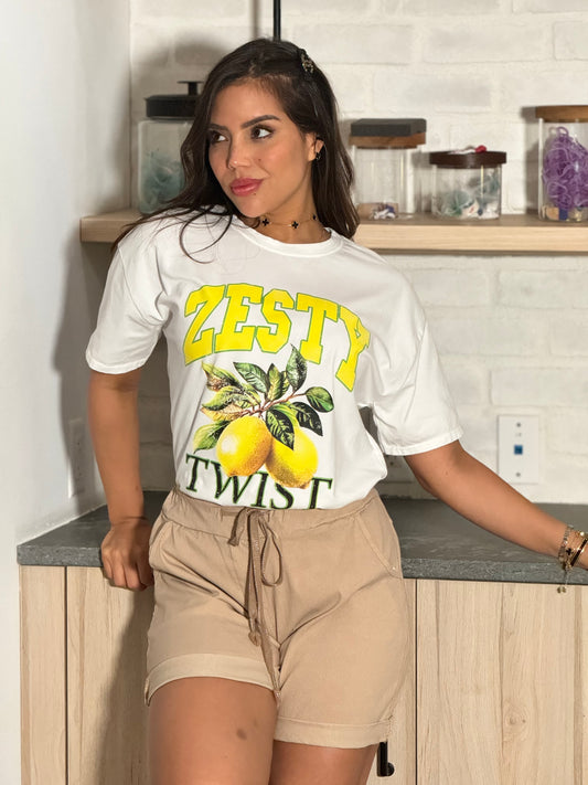 Zesty Lemon White T-Shirt