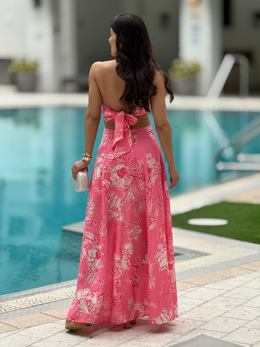 Luxxie Pink Print Dress