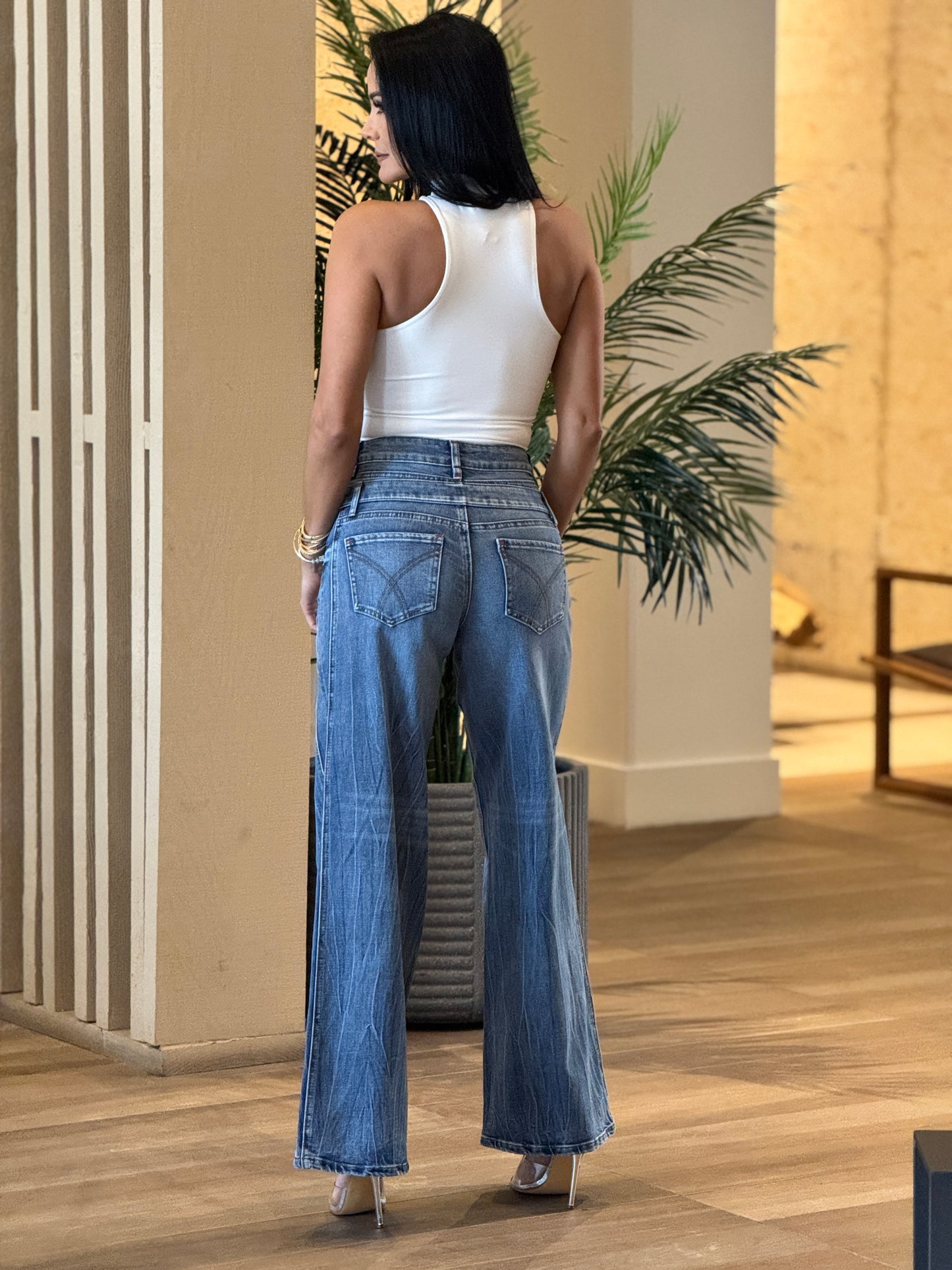 Vibrant Double Waistband Jeans