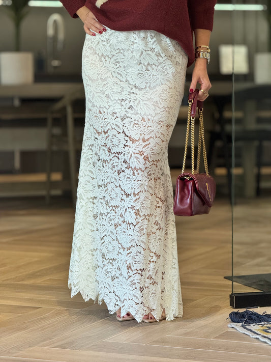 Angelica White Lace Italian Skirt