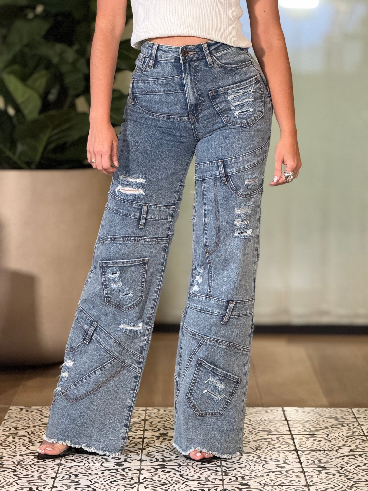 Aphrodite Denim Cargo Pants