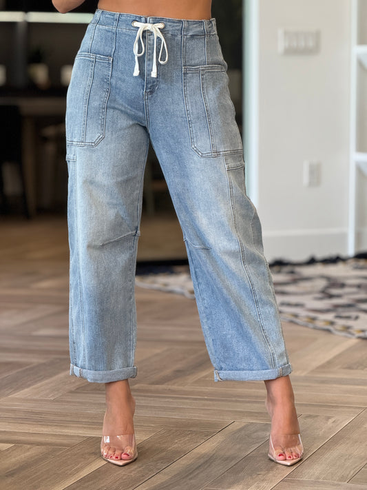 Risen Denim Barrel Jeans