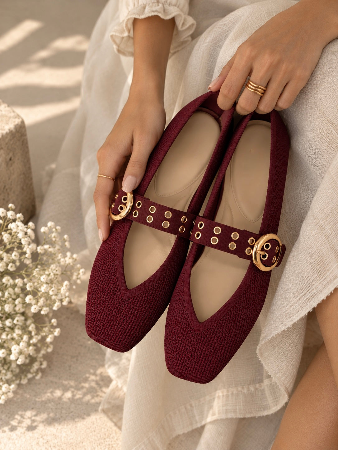 Fenton Burgundy Ballerina Flats