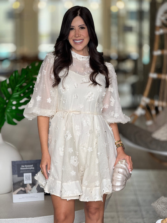Catedral Yvory Floral Dress