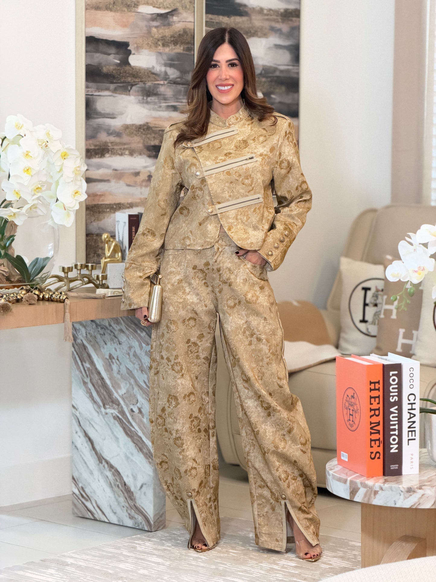 82051 Ten Beige Floral Napo Set