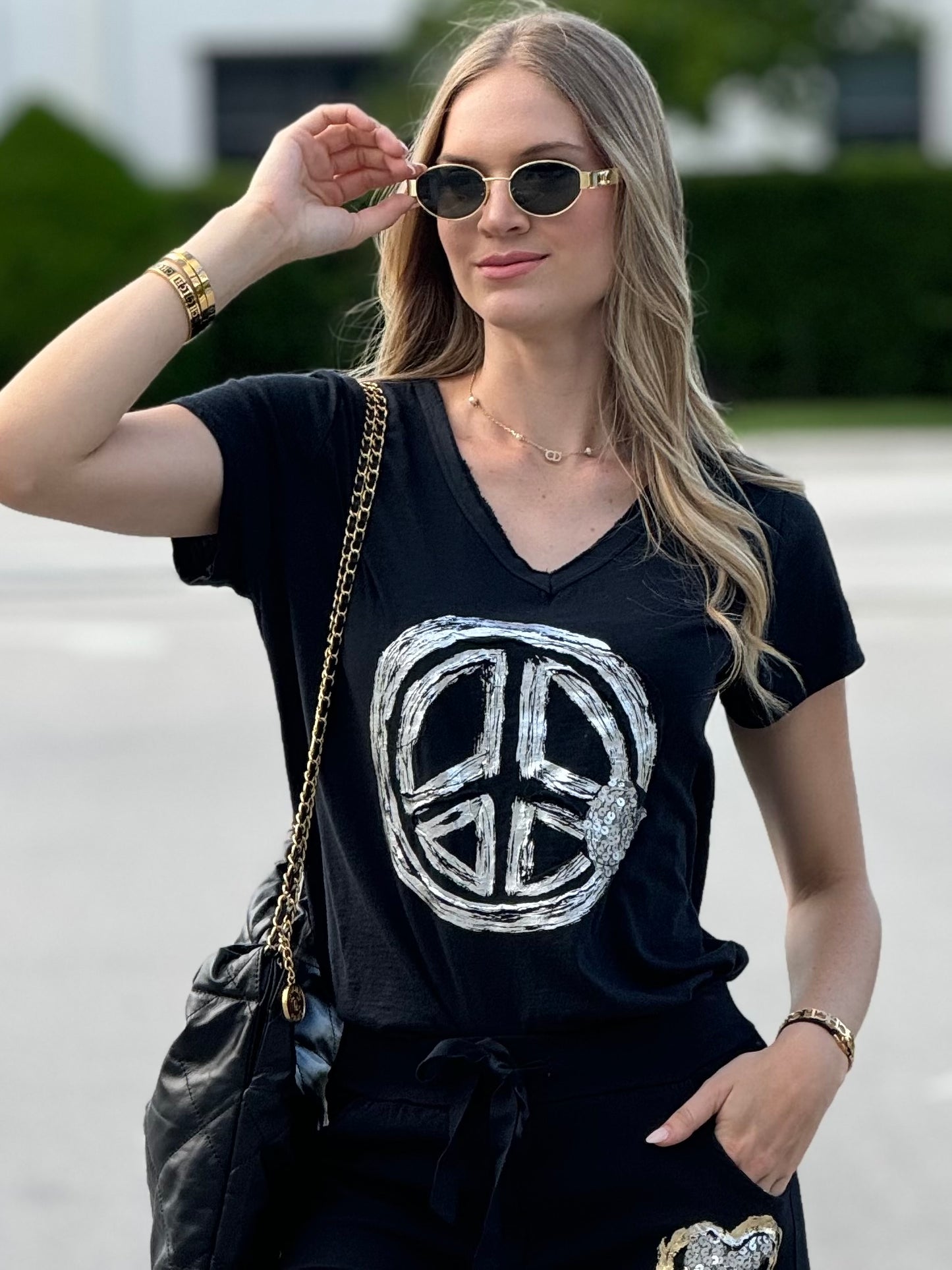 Peace Black Italian T-Shirt