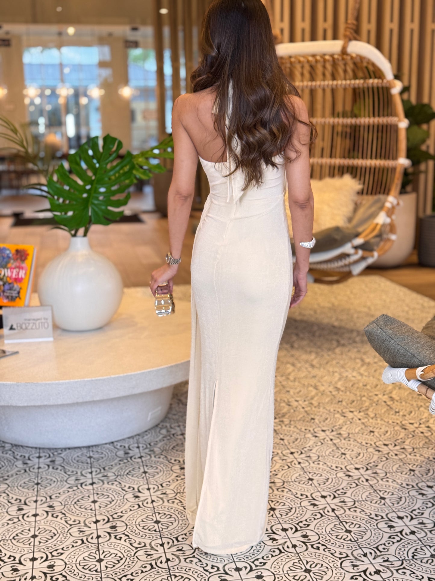 Banjul Ivory Crystal Drops Dress Gala