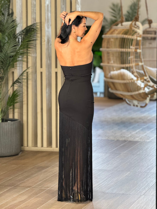 Norkys Black Fringe Dress