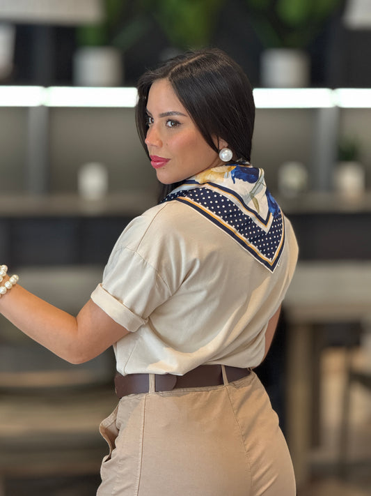 Amalfi Beige Scarf T-Shirt