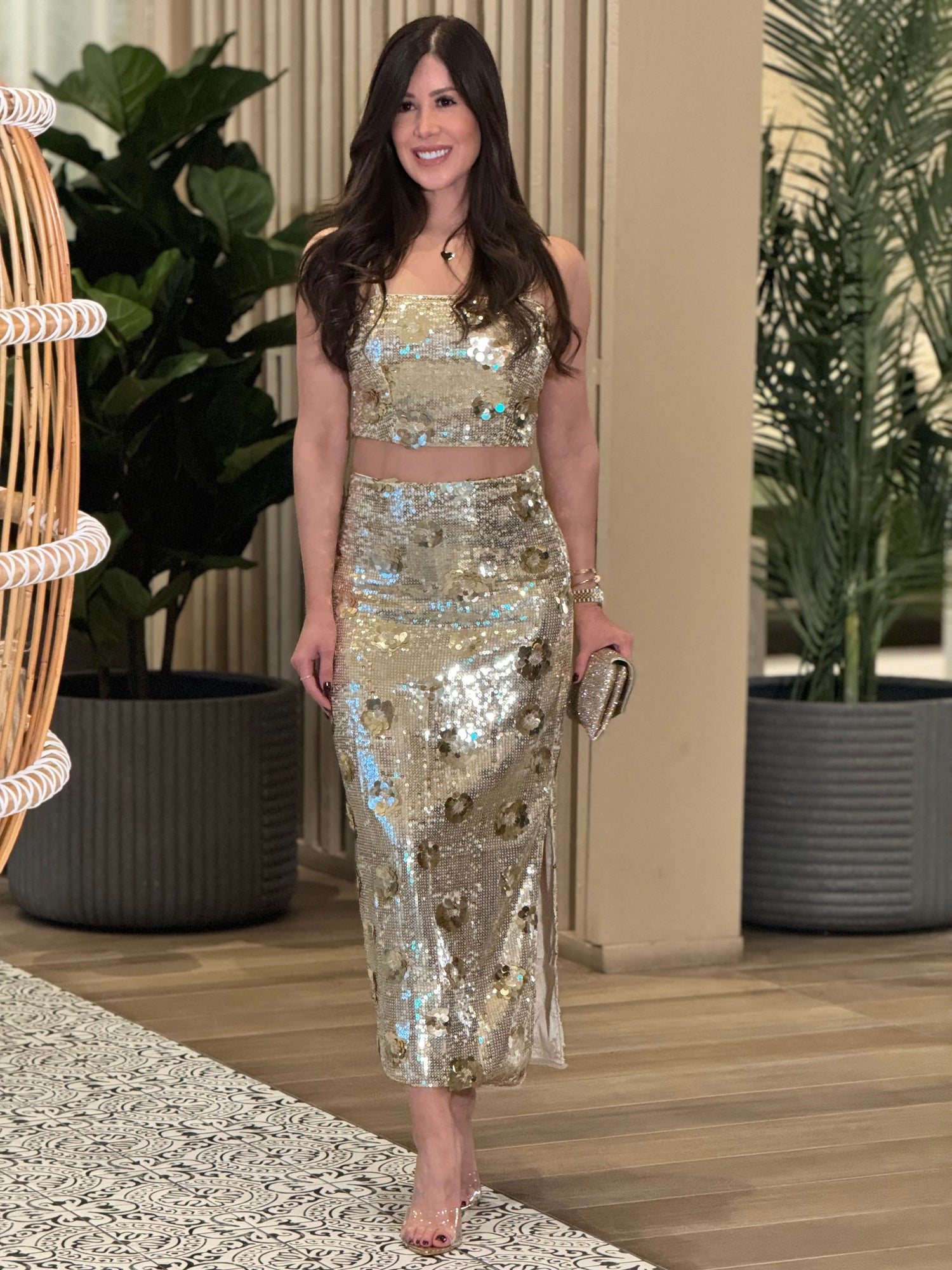 Angelica Gold Sequin Skirt Set Gala Angelica Gold Sequin Skirt Set Gala