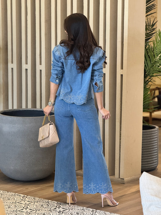 Clyde Denim Cutout Jeans Set