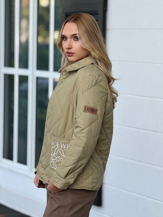 Lore Green Quilted Jacket Top