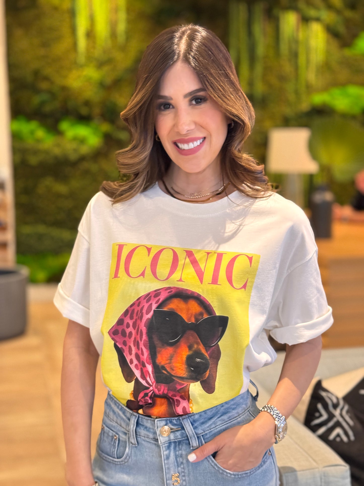 Iconic Dog Yellow/White T-Shirt
