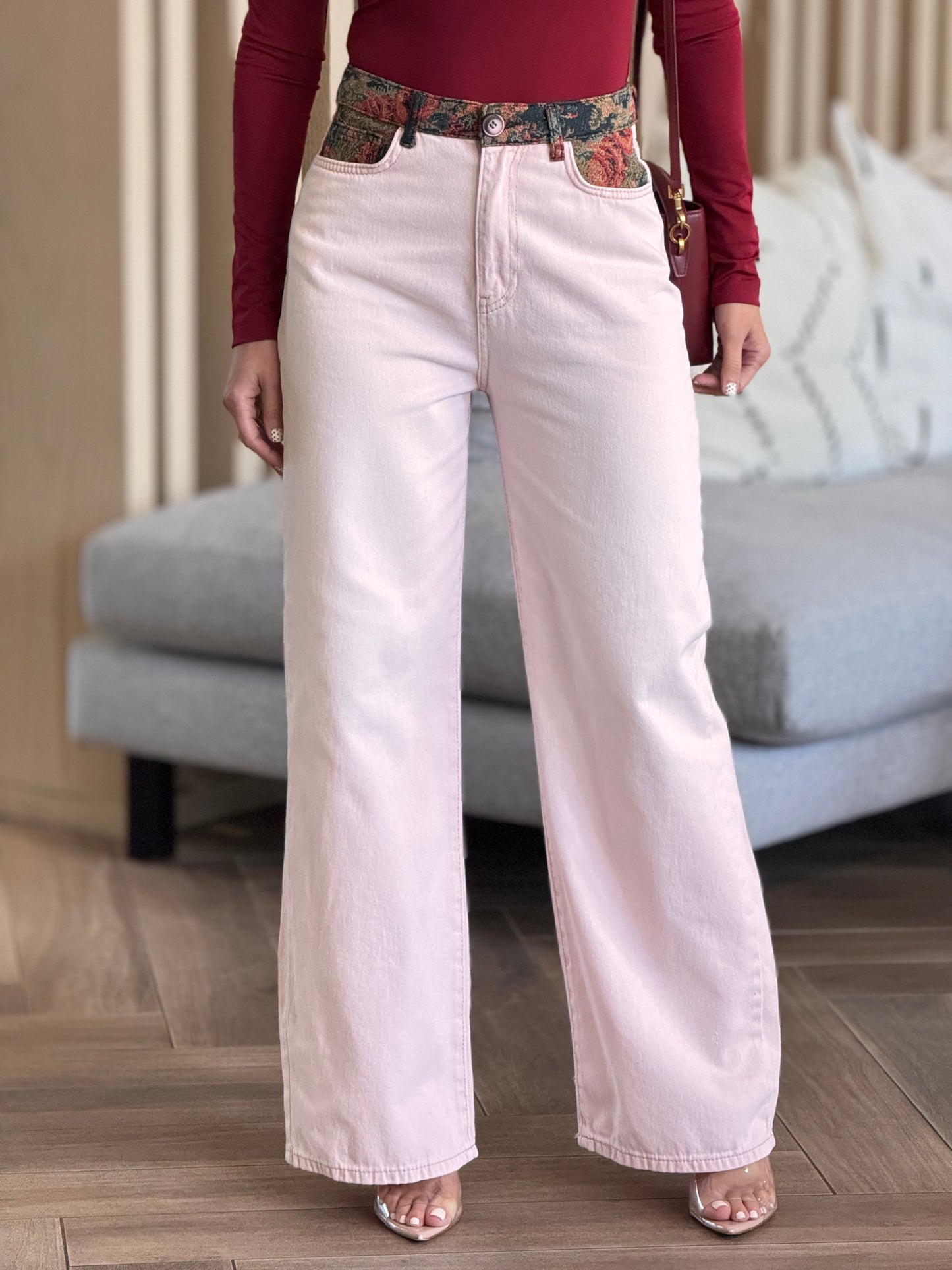 Atelier Pink/Multi Waist Straight Jeans