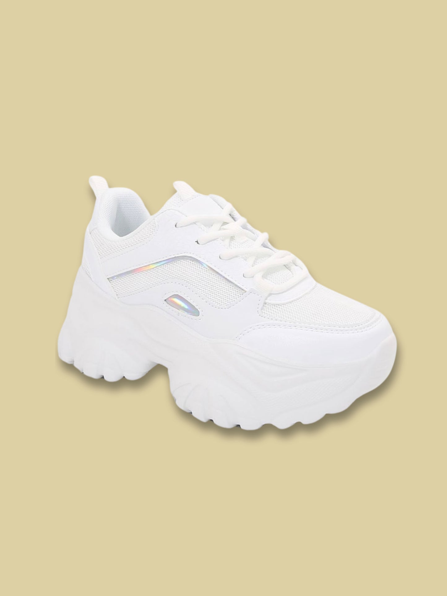 Hannah White Chunky Sneakers