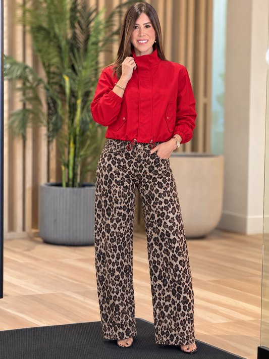 3133 Tea Red Jacket Top