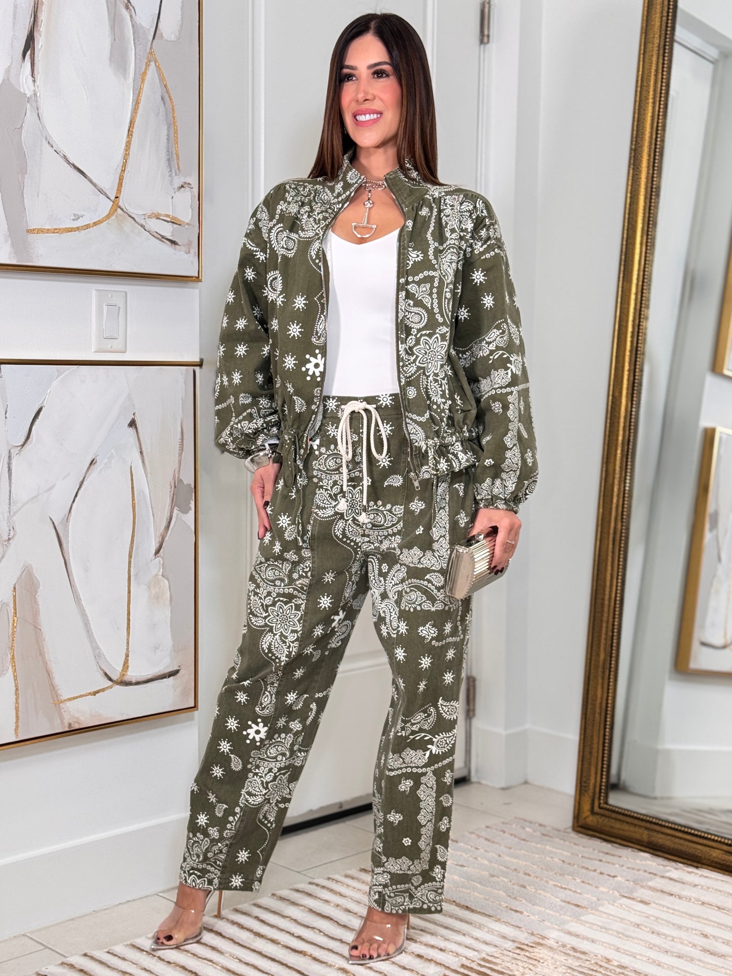 8822 Annie Green Paisley Set