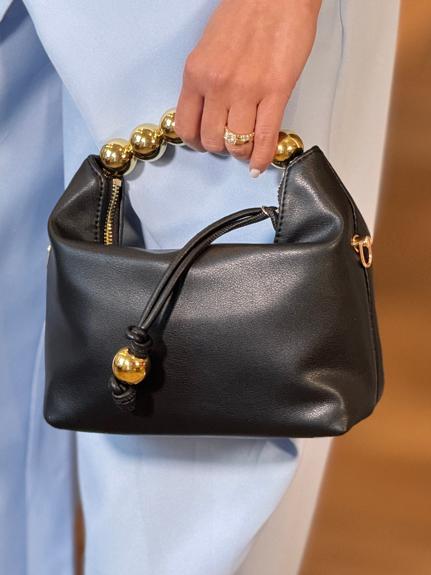 Vane Black/Gold Handle Bag