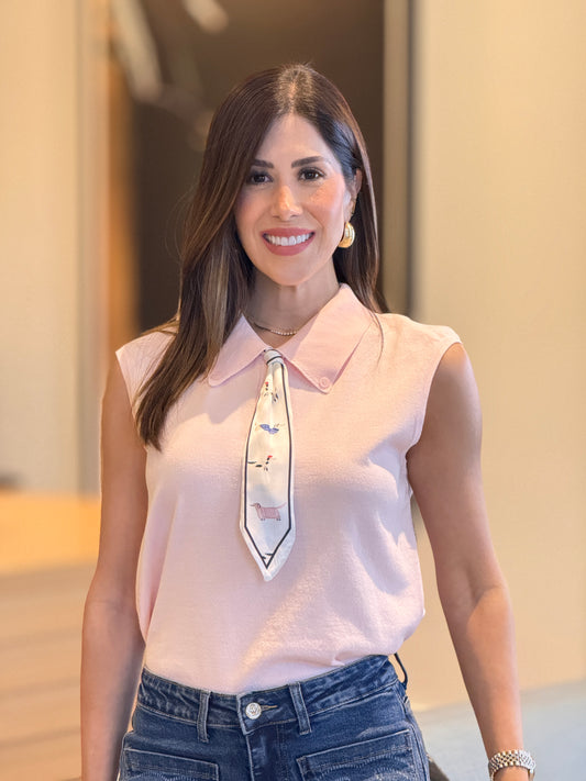 Massima Pink Chemise Scarf Top