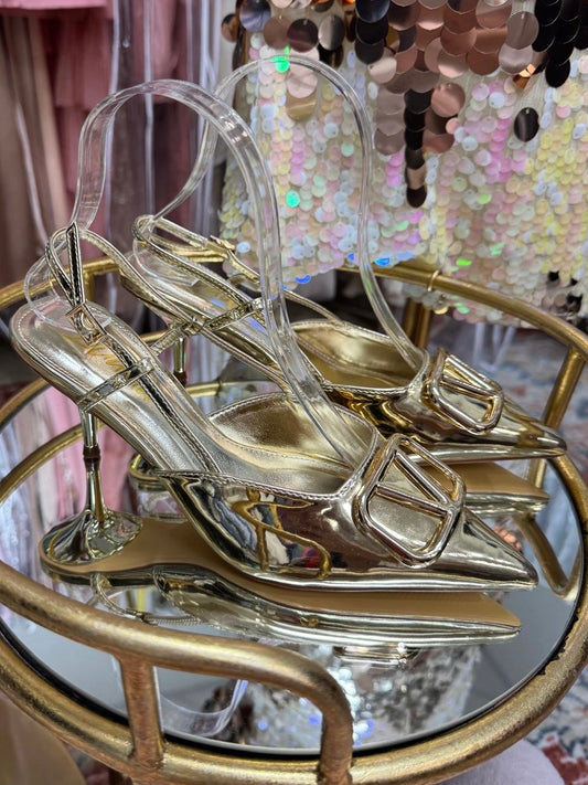 Valentine Gold Heels