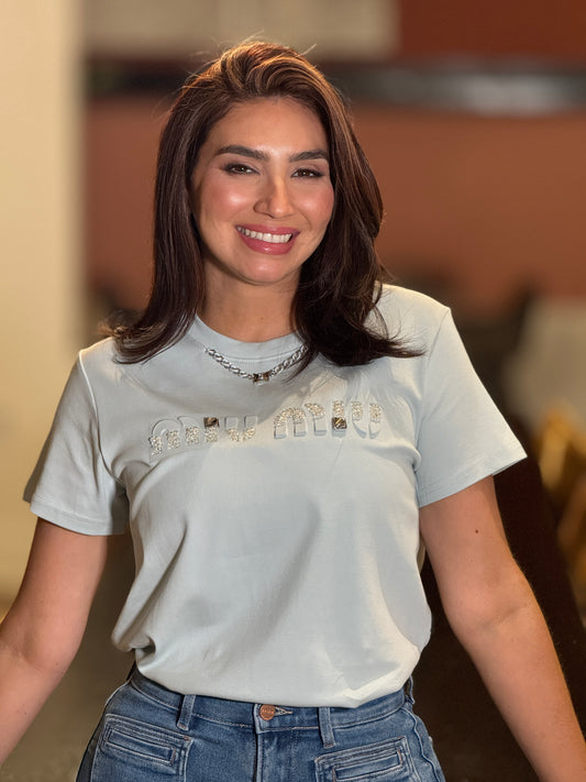 Miu Blue Chain T-Shirt