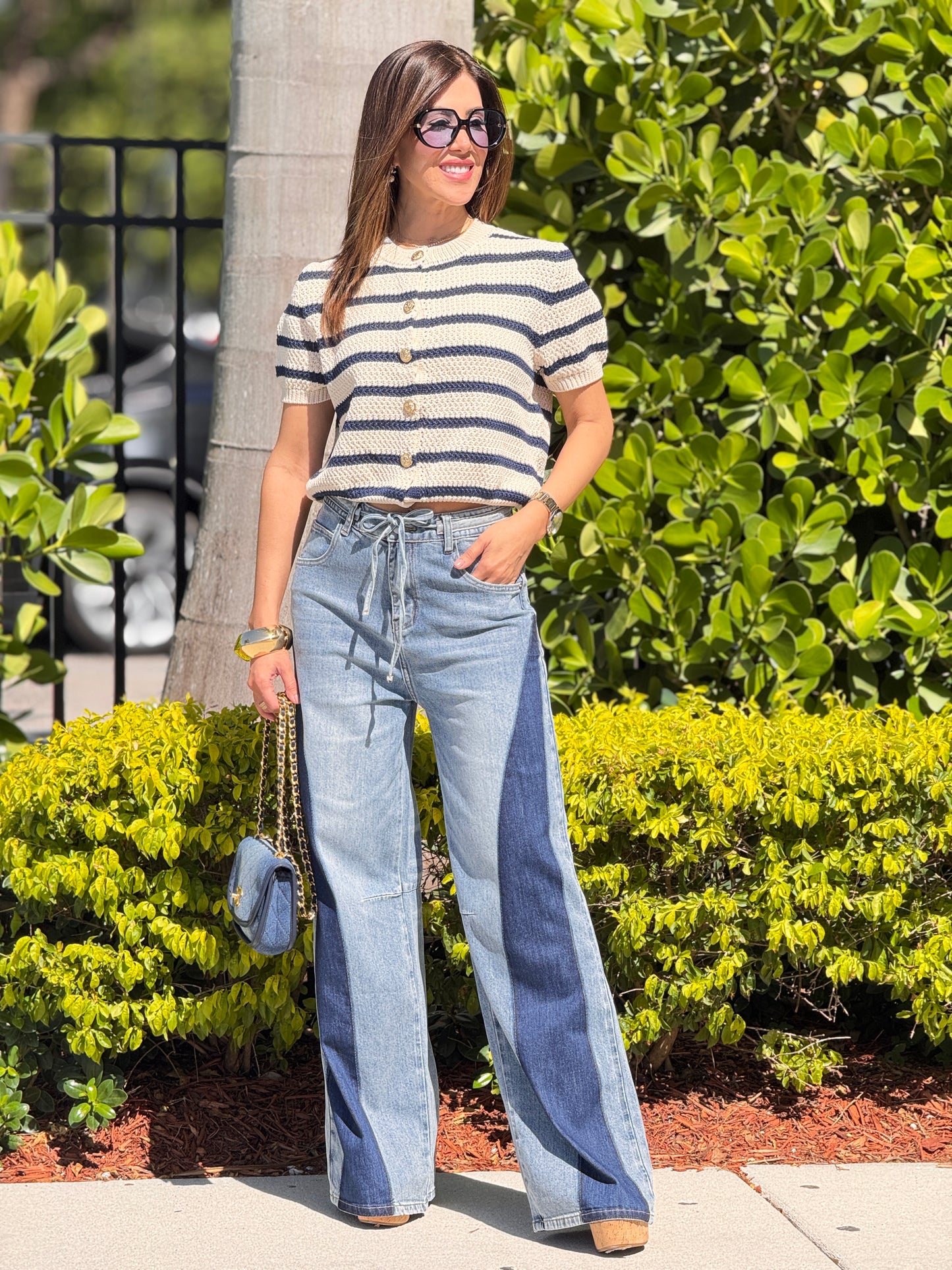 Perky Double Tone Flare Jeans