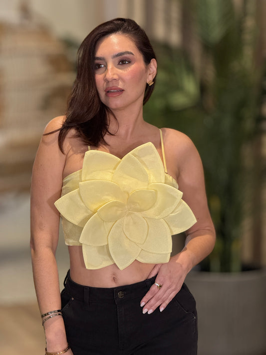 Larose Yellow Floral Top
