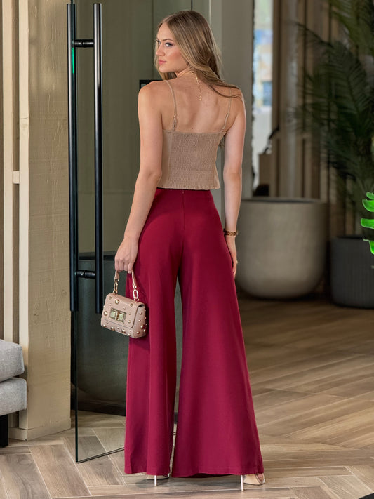 Vitto Burgundy Palazzo Pants