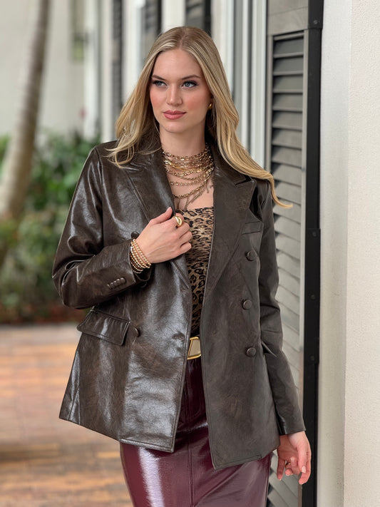 Itoo Brown Leather Jacket